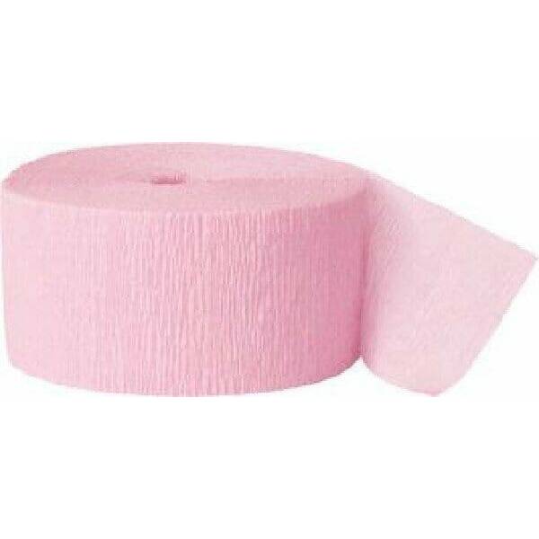 Crepe Streamer Pastel Pink (81ft) - 4.45cm x 24.6m