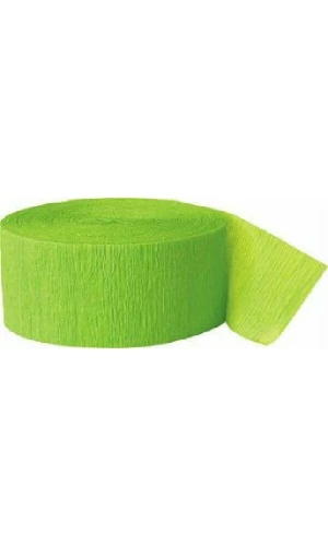 Crepe Streamer Lime Green (81ft) - 4.45cm x 24.6m