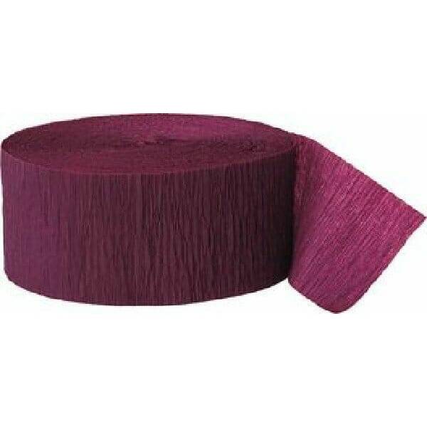 Crepe Streamer Burgundy (81ft) - 4.45cm x 24.6cm