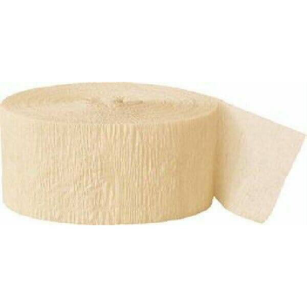 Crepe Streamer Cream (81ft) - 4.45cm x 24.6m