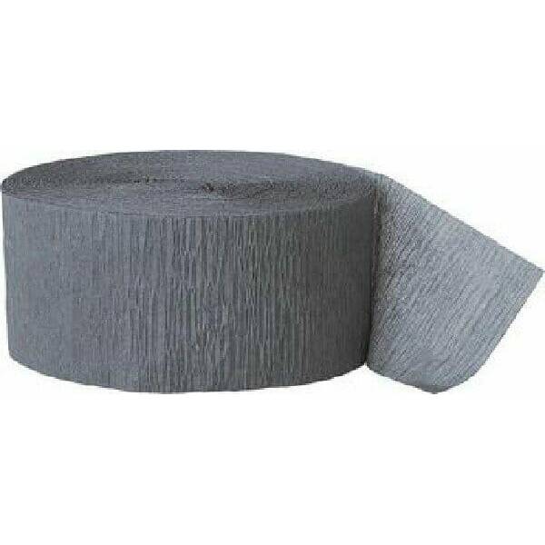Crepe Streamer Grey (81ft) - 4.45cm x 24.6m