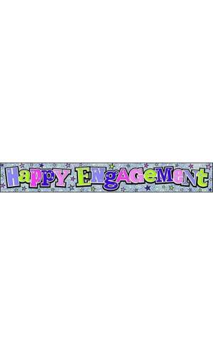 Happy Engagement Holographic Foil Banner - 2.5m