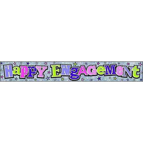 Happy Engagement Holographic Foil Banner - 2.5m