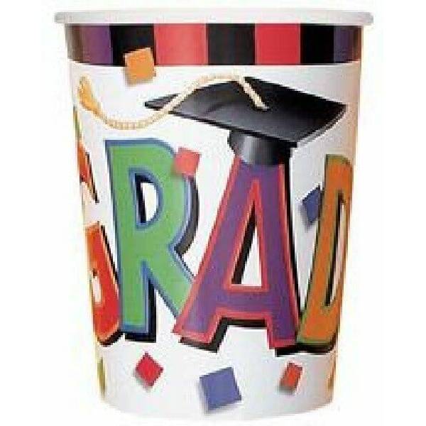 Graduation (Grad) Paper Cups 270ml - 8pk
