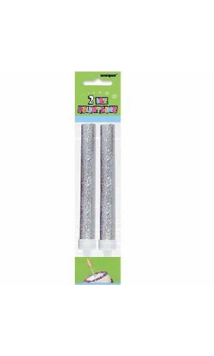 Ice Fountain Candle Unique Silver 12cm - 2pk