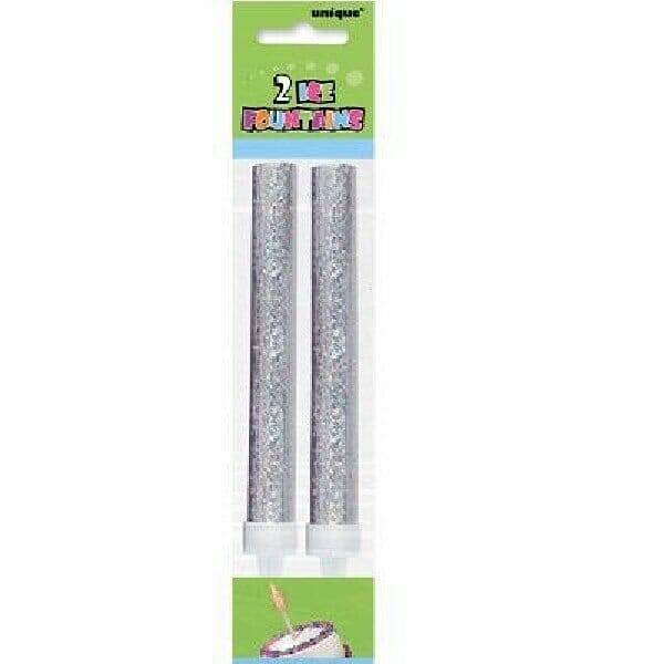 Ice Fountain Candle Unique Silver 12cm - 2pk