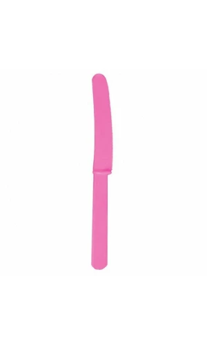 Bright Pink Reusable Plastic Knives - 10pk