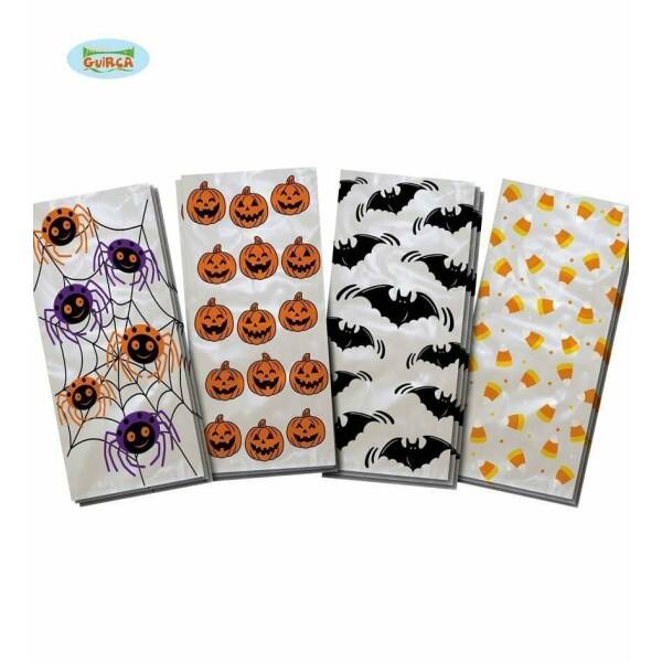 Halloween Plastic Bags 12.5cm x 27.5cm (Assorted Designes) - 20pk