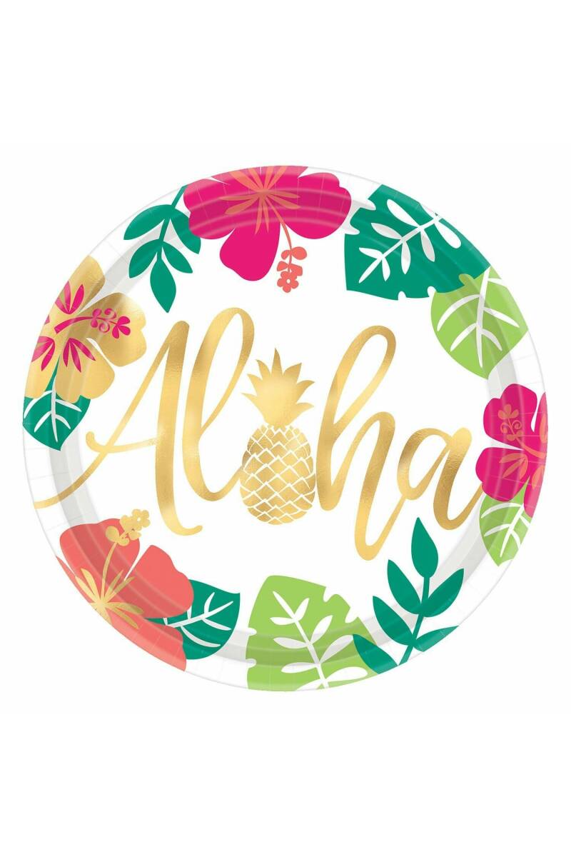 Aloha Hawaiian Party Plates 26.7cm - 8pk