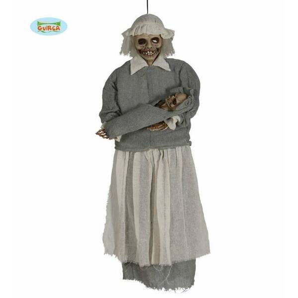Hanging Plastic Mom Skull with Doll - 90cm