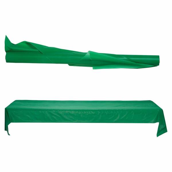Festive Green Plastic Tablecover Banqueting Roll - 30mt
