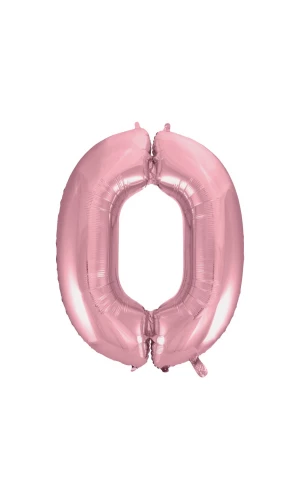 Light Pink 34 Inch Number Foil Balloon - No.0