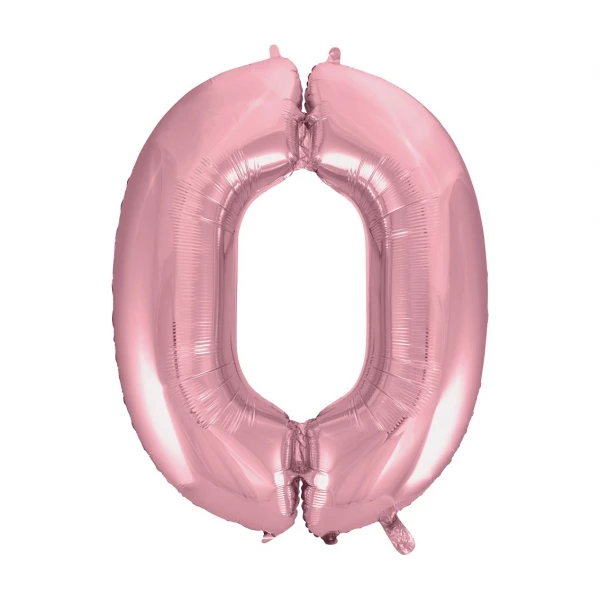 Light Pink 34 Inch Number Foil Balloon - No.0