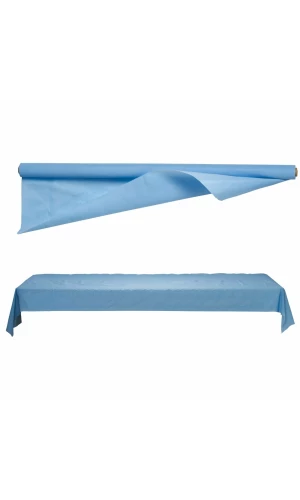 Pastel Blue Plastic Tablecover Banqueting Roll - 30mt
