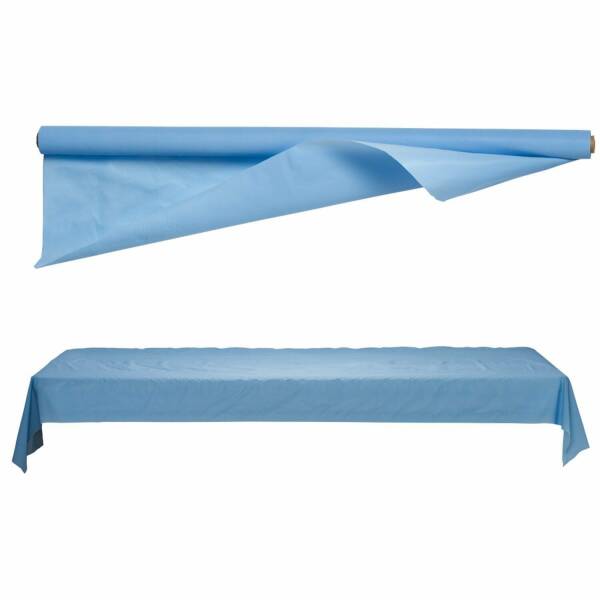 Pastel Blue Plastic Tablecover Banqueting Roll - 30mt