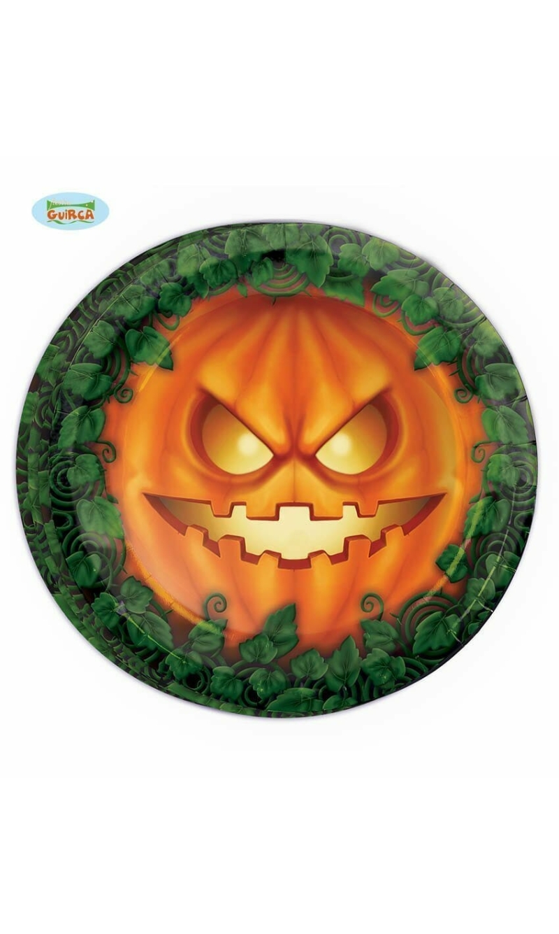 Pumpkin Halloween Plates 23cm 6pk