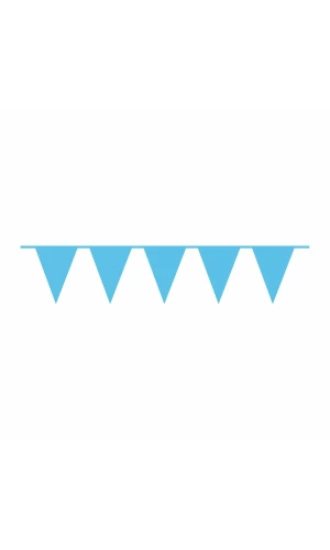 Pennant Flag Banner Plastic Caribbean Blue - 10m x 32cm