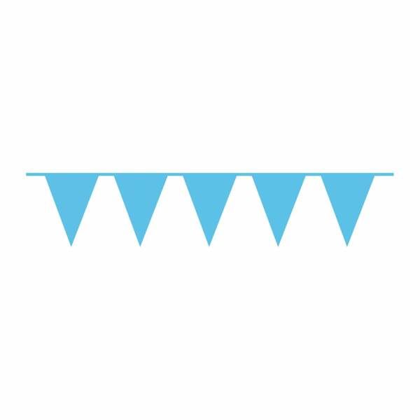 Pennant Flag Banner Plastic Caribbean Blue - 10m x 32cm