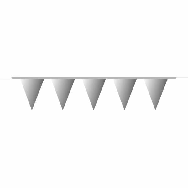 Pennant Flag Banner Plastic Silver - 10m x 32cm