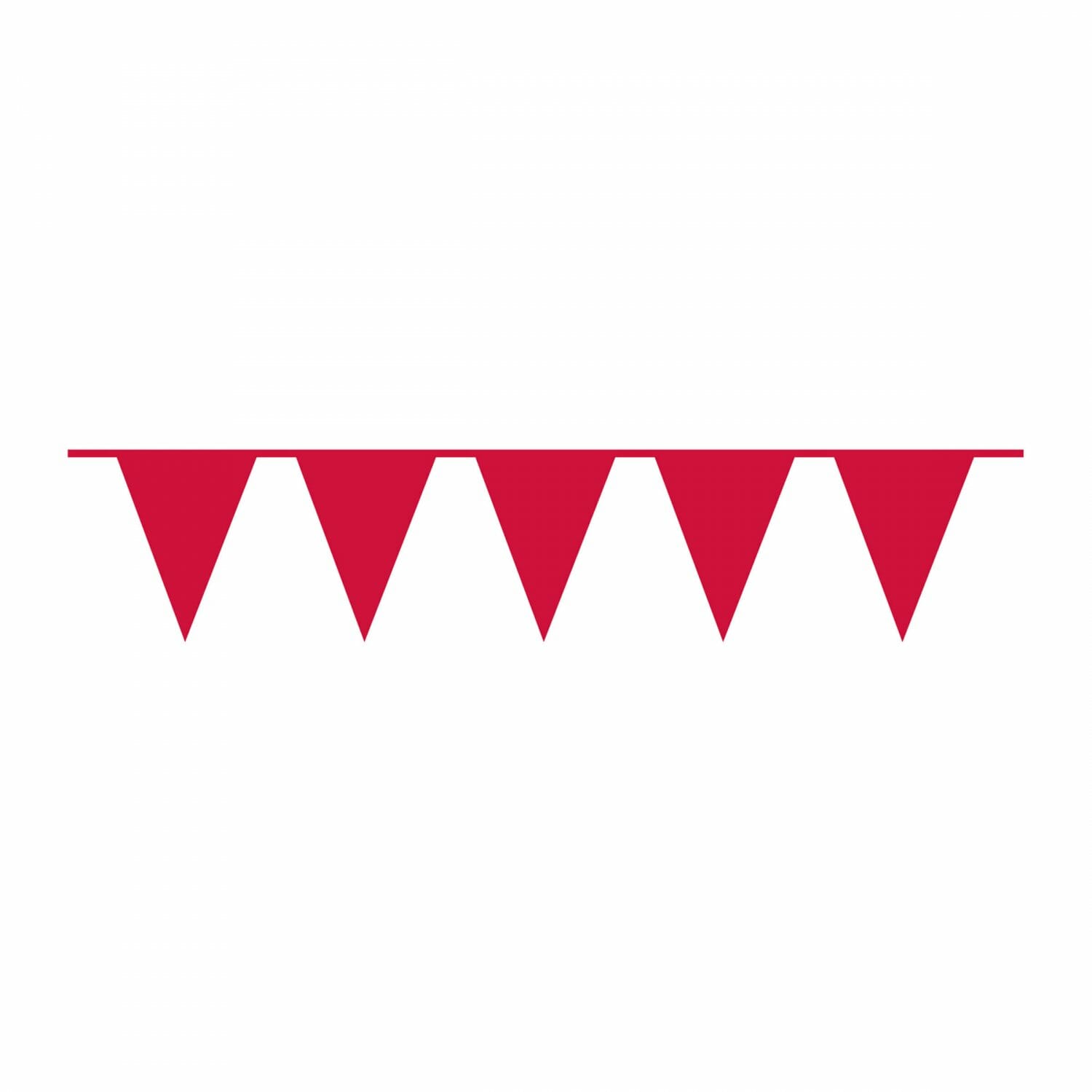 Pennant Flag Banner Plastic Red - 10m x 32cm