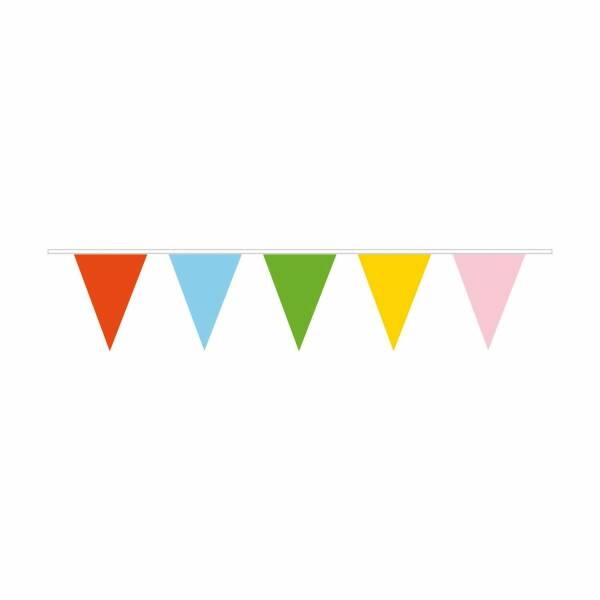 Pennant Flag Banner Plastic Pastel Multi - 10m x 32cm