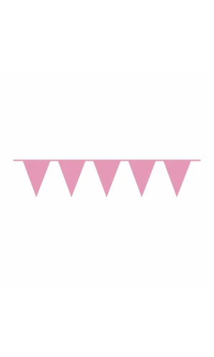 Pennant Flag Banner Plastic Bright Pink - 10m x 32cm