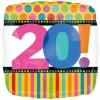 Birthday No.20 Dots & Stripes 18'' Foil Balloon (45cm)