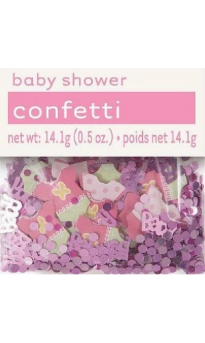 Baby Shower Pink Foil Confetti - 14g