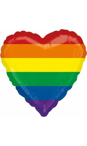 Standard Rainbow Fun Heart Shaped Foil Balloon - 17'' (43cm)