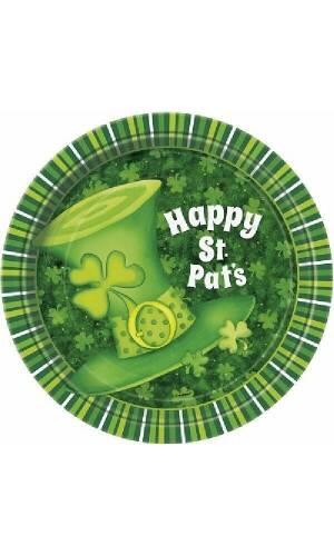 St Patrick's Days Lucky Stripers Plates (9'') - 8pk