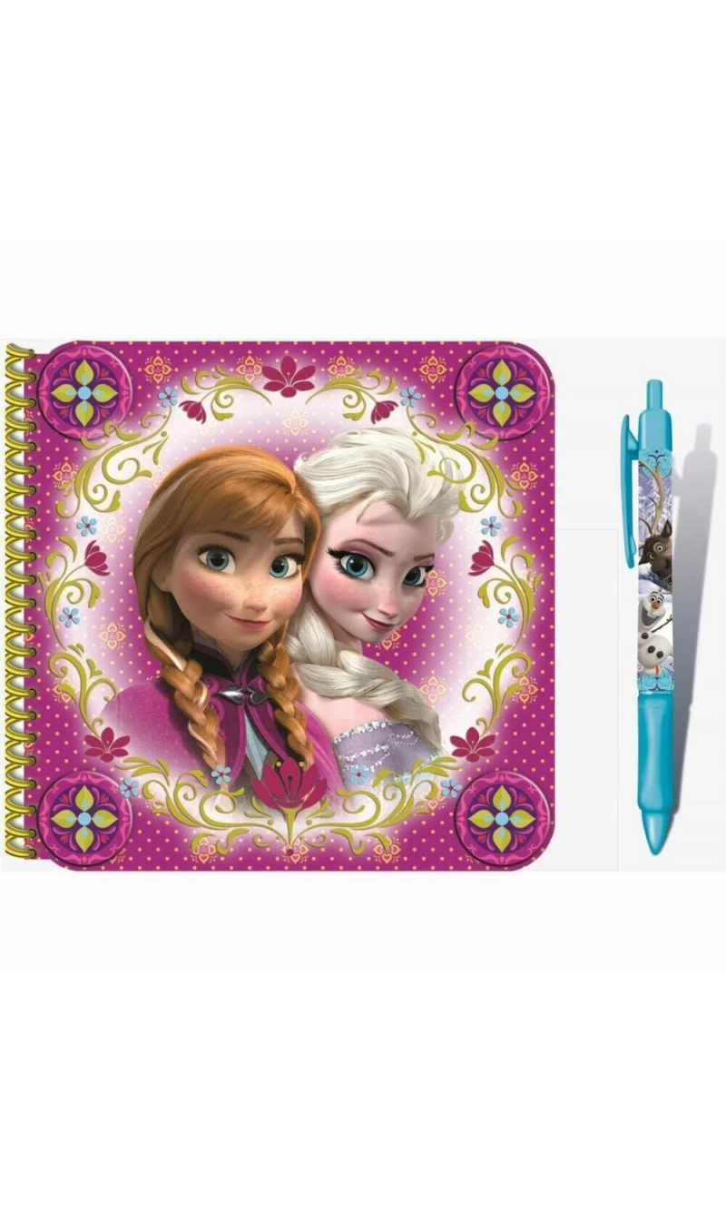 Frozen Spiral Notebook with Pen - 15cm