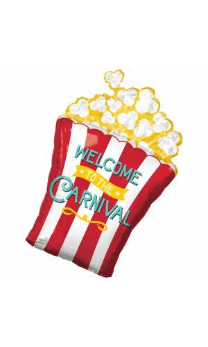 Popcorn Carnival SuperShape Foil Balloon - 20'' x 29'' (50cm x 73cm)