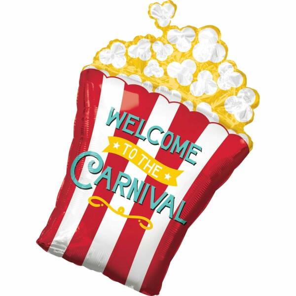 Popcorn Carnival SuperShape Foil Balloon - 20'' x 29'' (50cm x 73cm)