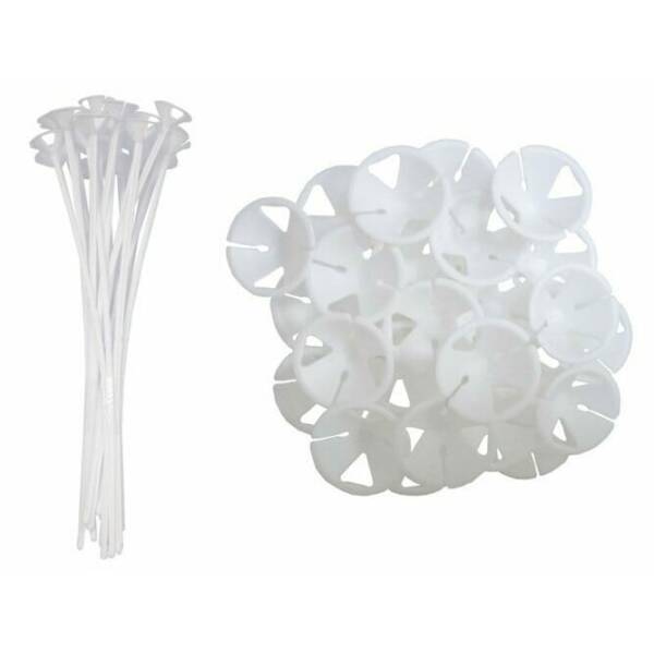 White Balloon Cup & Stick 38cm (1pc)