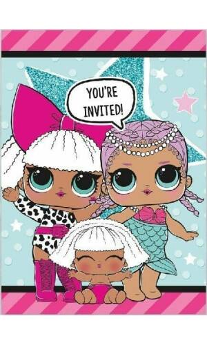 LOL Surprise Party Invitations - 8pk