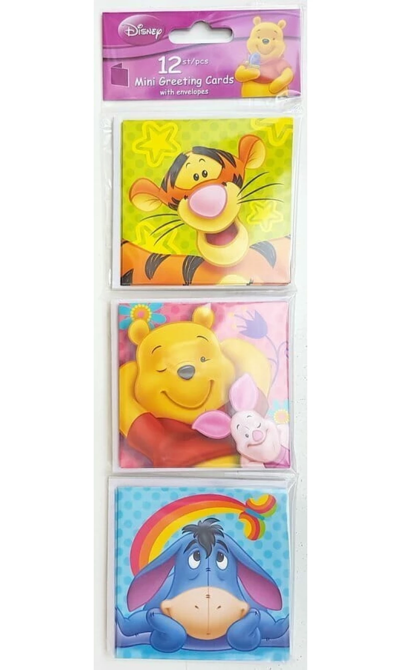 Winnie the Pooh Mini Greeting Cards - 12pk