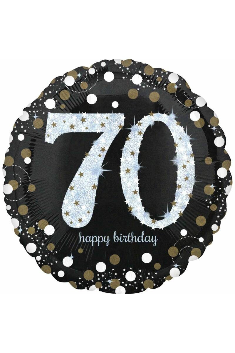 Jumbo Silver Sparkling Birthday 70 Foil Balloon - 71 x 71cm