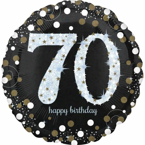 Jumbo Silver Sparkling Birthday 70 Foil Balloon - 71 x 71cm