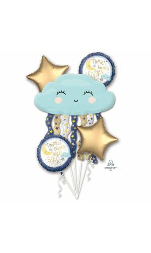 Twinkle Little Star Foil Balloon Bouquet - 5pk