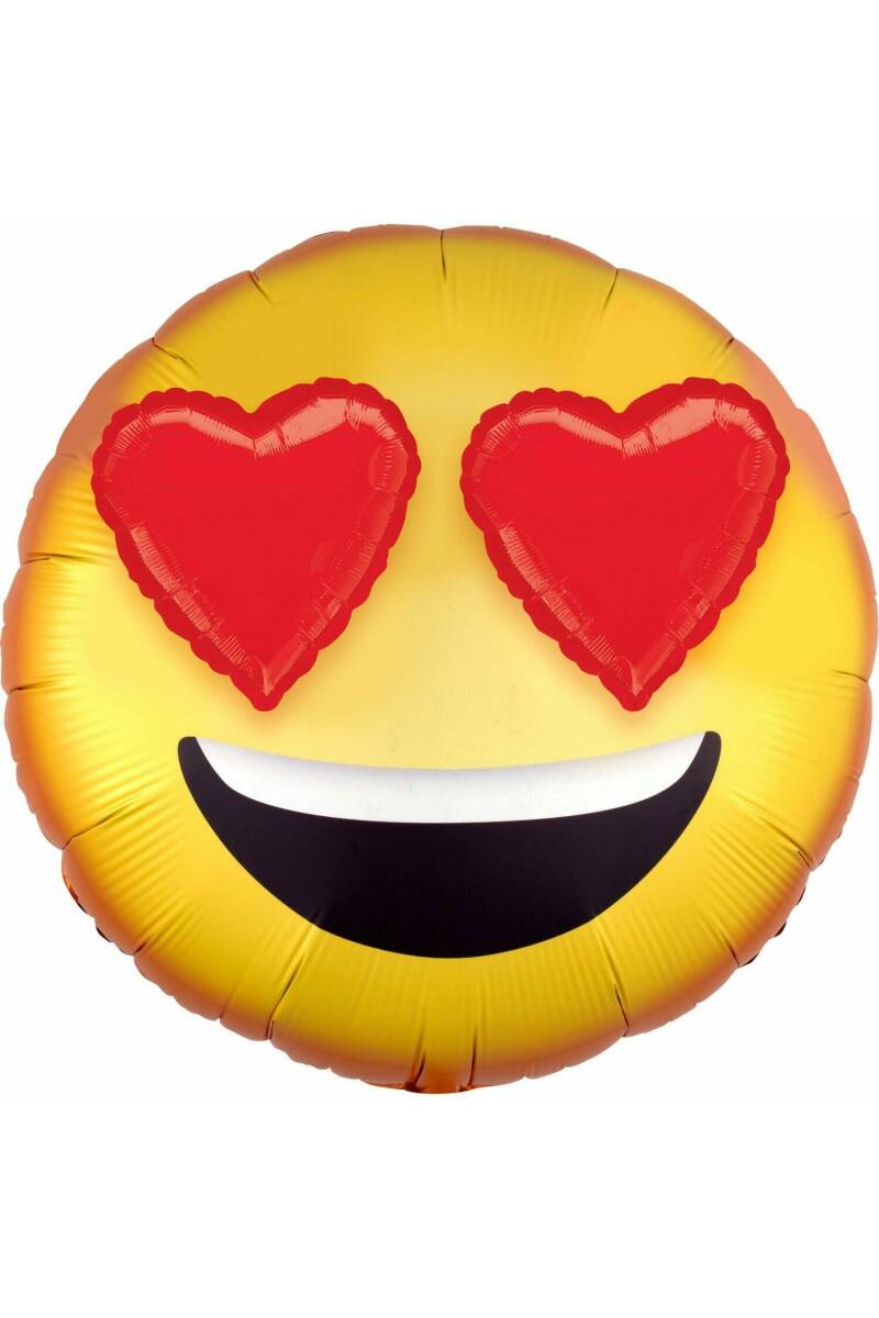 Emoticon with Heart Eyes  Foil Balloon - 71cm
