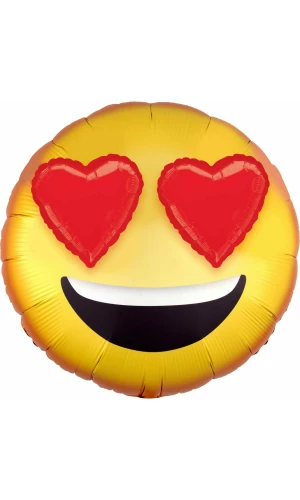 Emoticon with Heart Eyes  Foil Balloon - 71cm