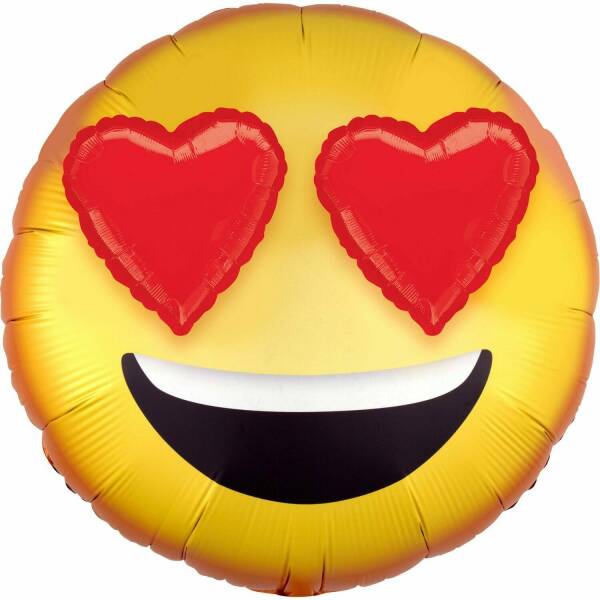 Emoticon with Heart Eyes  Foil Balloon - 71cm