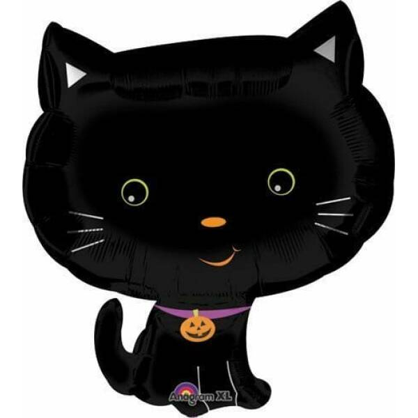 Halloween Black Cat Jr. Shape Foil Balloon - 18"