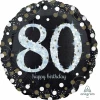 Jumbo Silver Sparkling Birthday 80 Foil Balloon - 71 x 71cm