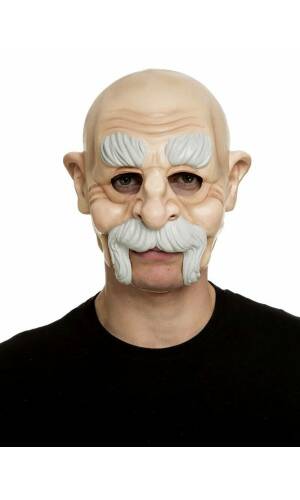 Old Man Latex Mask (Unobstructed Mouth) - Adult One Size