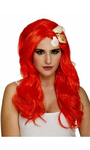 Orange Mermaid Wig - Adult One Size