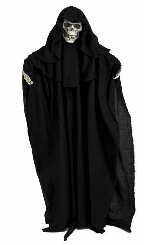 Black Hanging Skeleton Ghost with Light Sound & Movement - 150x18x160cm