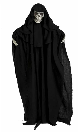 Black Hanging Skeleton Ghost with Light Sound & Movement - 150x18x160cm