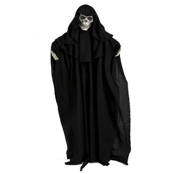 Black Hanging Skeleton Ghost with Light Sound & Movement - 150x18x160cm