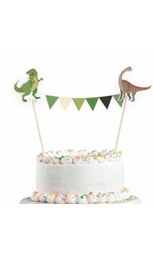 Happy Dinosaur Cake Bunting Topper - 1pk